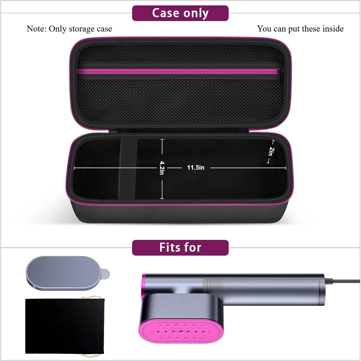 （CASE ONLY)Steamer Case Compatible with Jack & Rose/for FEPPO/for Nesugar/for Kssvzz Portable Steamers, Handheld Iron Carrying